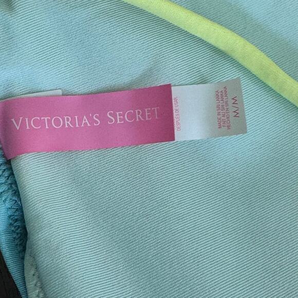 VICTORIA’S SECRET Vibrant Turquoise and Yellow Strappy Bikini Top Sz M - Picture 8 of 10